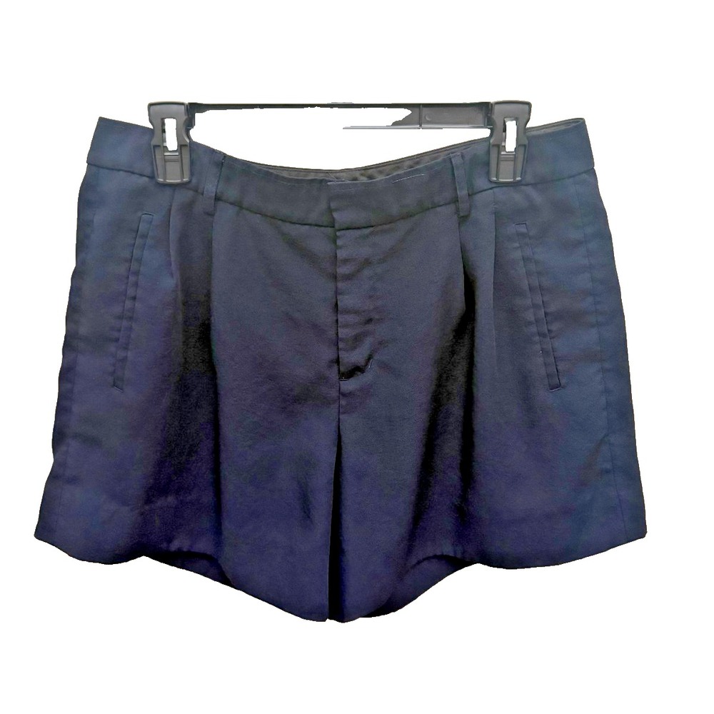 Vince  Size 10 Women's Pleated Hi-Rise Shorts Coastal Blue Navy $225 4" inseam